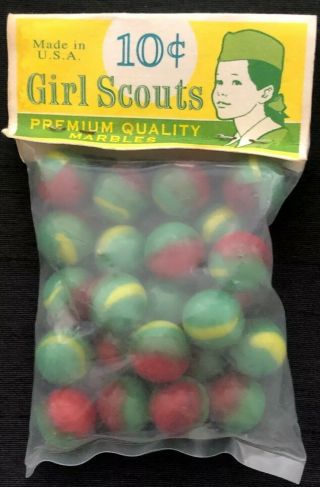 Vintage Girl Scout Marbles RARE in with Red Yellow Green 2