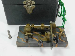 Mecograph Model 3 Vintage Telegraph Key W/ Tiger Finish,  Box Sn 05378