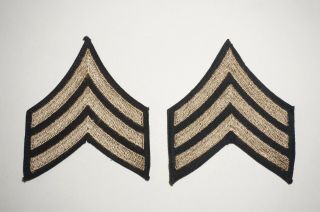 Sergeant Rank Chevrons Patches Pair Wwii Us Army P9335