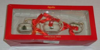 Spode Christmas Tree Mini Miniature Tea Service 3 Piece Christmas Ornament Set