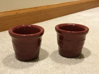 Longaberger Pottery Woven Traditions Paprika Red Votive Candle Toothpick Holders