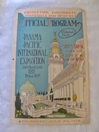 1915 Official Program Bklt Panama - Pacific International Expo San Francisco