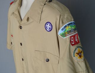 Boy Scouts Of America Adult Xxl Button Shirt Patches Collector 