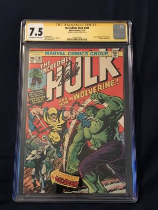 The Incredible Hulk 181 Cgc 7.  5 Ss Stan Lee Off - White To White Pages