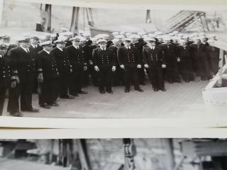 USS Bountiful AH - 9 Commissioning Photo 1944 WW2 Ship ' s Officers Doctors Crew - 2 2