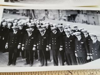 USS Bountiful AH - 9 Commissioning Photo 1944 WW2 Ship ' s Officers Doctors Crew - 2 3