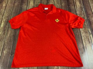 Vintage Boy Scouts Of America Men’s Red Polo Shirt - Xl