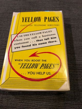 Vintage Yellow Pages Telephone Directory Playing Cards With Tax Stamp