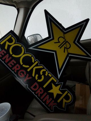Rockstar Energy Drink Advertising Large Led Light Up Hanging Sign