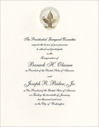 2009 Obama Biden Official Inauguration Invitation (2250)