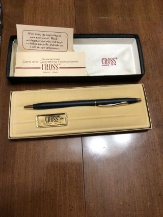 Cross Classic Black Ball Pen 2502 With Paperwork And Labels