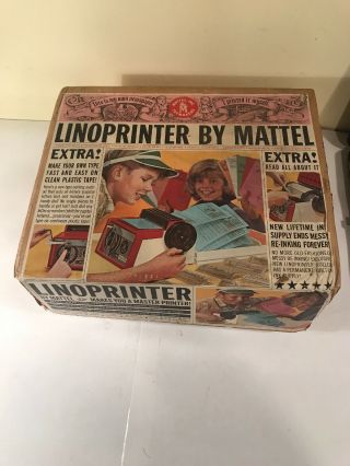 Vintage 1964 Linoprinter By Mattel Printing Press Toy W/ Box