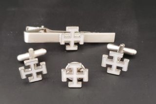 Masonic Scottish Rite 31st Degree Cufflinks – Tie Bar Clip – Lapel Pin Set