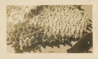 Wwii 1943 Uss Mexico Us Navy Group Photo 6th Division