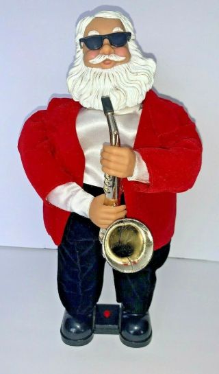 Saxophone Santa Claus Playing Sax Holiday Time Christmas Musical