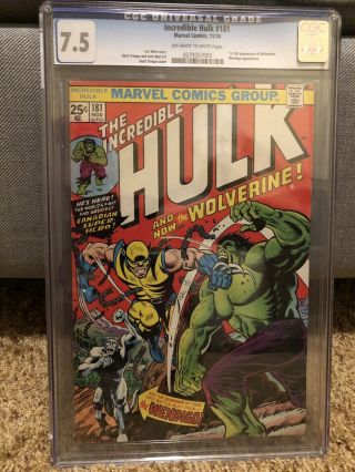 The Incredible Hulk 181 Cgc 7.  5 Ow/w 1st Appearance Wolverine
