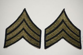 Sergeant Rank Chevrons Wool Patches Wwii Us Army P0035