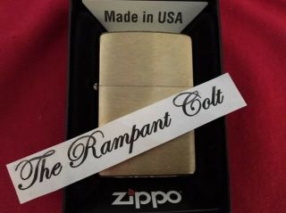 Zippo Lighter Brushed Brass Colt