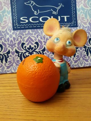Topo Gigio Bobble Head Piggy Bank 1960s Vintage Rossini Orange Mouse
