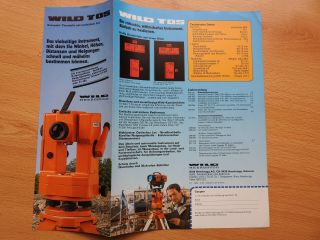 Vintage Wild Heerbrugg T05 Surveying Brochure Leaflet 1983 German