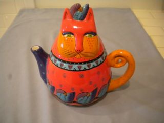 Ganz Decorative Colorful Cat Tea Pot - Euc