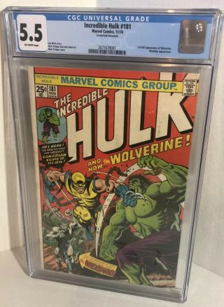 The Incredible Hulk 181 Cgc 5.  5 1st Full Appearance Wolverine X - Men Htf Marvel