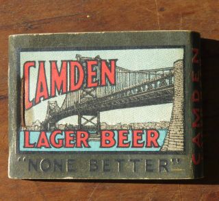 Vintage Camden Lager Beer Nj Brewery Washington Dc Branch Matchbook