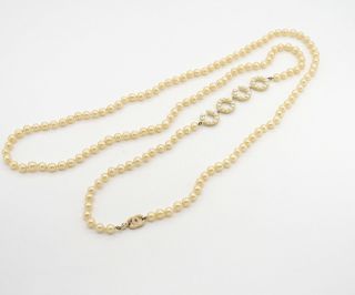 CHANEL COCO Pearl Chain Necklace 57 
