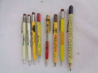 Vintage Lof Of 8 Advertising Mechanicals Pencils - Ag - Oil - Tires - Seeds