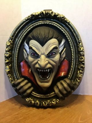Plastic Dracula Face Vampire 3d Picture Wall Hanging Halloween