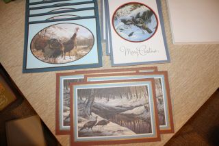 Vtg Box Of 14 Christmas Cards From The National Wild Turkey Federation