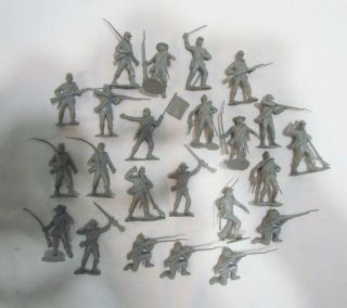 Marx Blue And Gray Playset 23 Confederate Soldiers 54mm Vintage 1960 