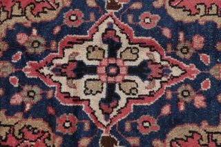 Traditional VINTAGE Floral Area Rug Hand - Knotted Wool Oriental Carpet 7 x 10 3
