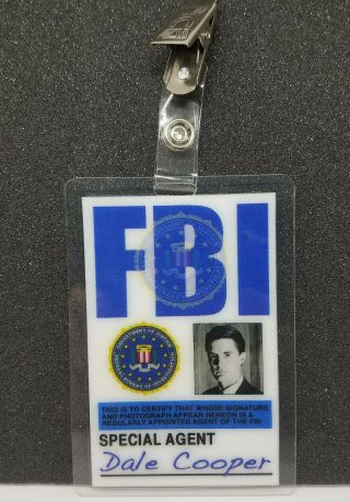 Twin Peaks Id Badge - Special Agent Dale Cooper Costume Prop Cosplay
