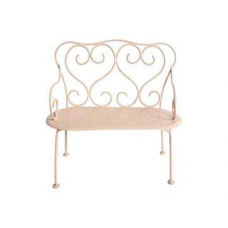 Miniature Kitchen Metal Mini Pink Romantic Bench Chair B - Day Xmas Gift