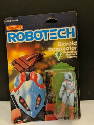 On Card Matchbox Robotech Bioroid Terminator Masters Figure 1985 Vintage Moc