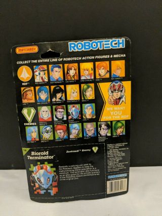 ON CARD MATCHBOX ROBOTECH BIOROID TERMINATOR MASTERS FIGURE 1985 VINTAGE MOC 3