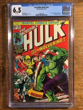 The Incredible Hulk 181 (11/74) Cgc 6.  5,  White Pages,  1st Full Wolverine