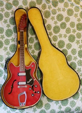 Vintage 1967 Hagstrom Viking Electric Guitar W/ Case Great Shape