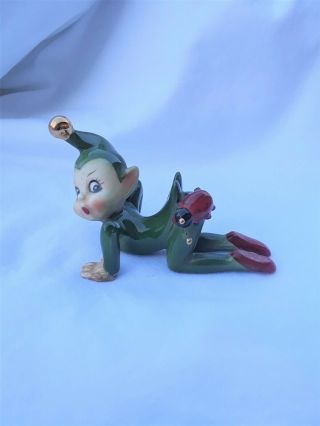 Vintage Josef Collectables  Land Of Make Believe " Pixie/elf With Ladybug