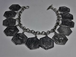 Full Set Of Vintage David Andersen Zodiac Signs Bracelet,  Sterling/silver Norway