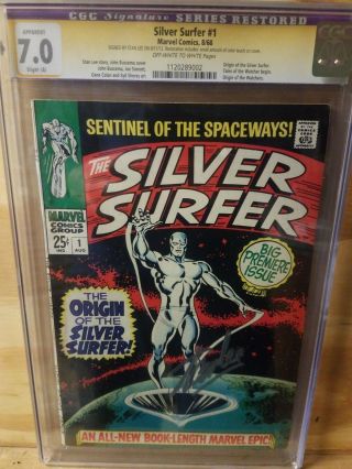 Silver Surfer 1 Cgc Ss 7.  0 (restored) Stan Lee Signed