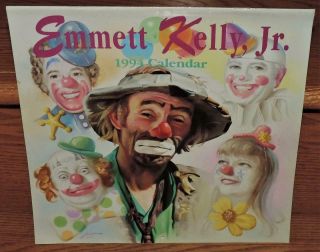 Nm Hoyle 1994 Emmett Kelly Jr.  Sad Faced Hobo Clown - 12 Month Calendar