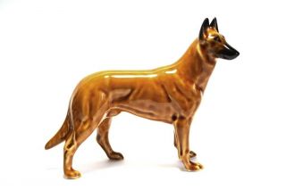 Figurine Malinois,  Belgian Shepherd Dog Statuette,  Ceramic,  Statue Faience
