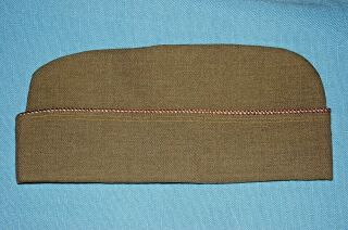 Wwii Era Medical Overseas Cap With Maroon And White Piping