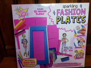 Fashion Plates Supplies Set Toy Girls Kids Draw Craft Dress Deluxe Designer Kit