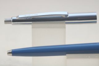 Vintage Sheaffer Ballpoint Pen,  Dark Blue With Chrome Trim