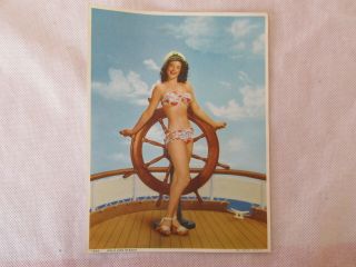 Vintage Pin Up Nude C Moss 1949 Litho " Hold Her Steady " 1469 Size 8.  3 " X 6.  3 "