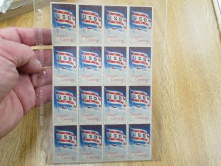 Full Shhet Of Ww2 Uso Season Greetings Mail Stamps
