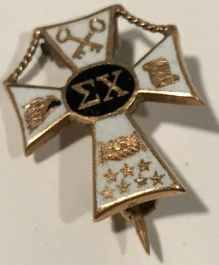 1950’s Sigma Chi 14k Gold Fraternity Pin Vintage 2.  2g